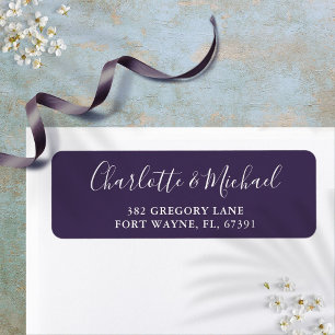Signature Script Purple Wedding Return Address Return Address Label