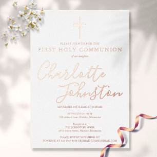 Signature Script Rose Gold First Holy Communion