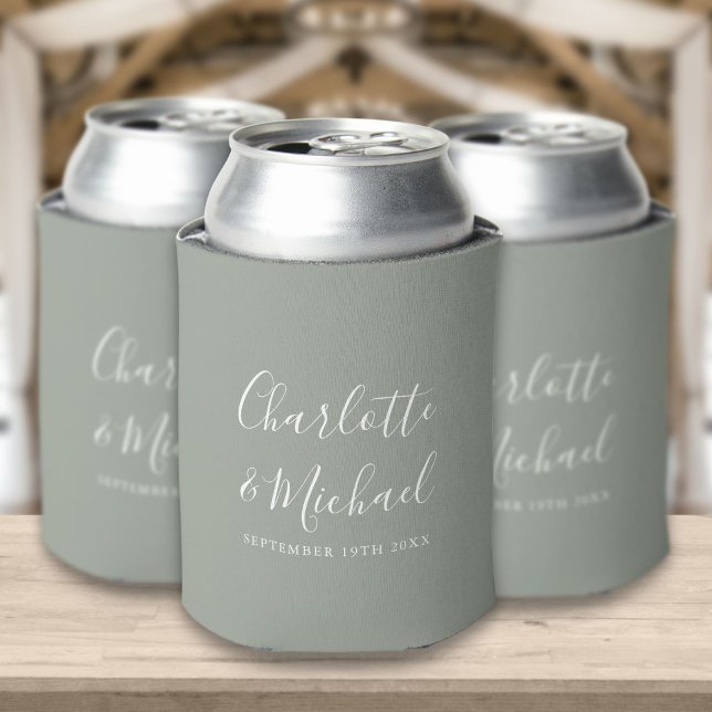 Signature Script Sage Green Wedding Can Cooler (Creator Uploaded)