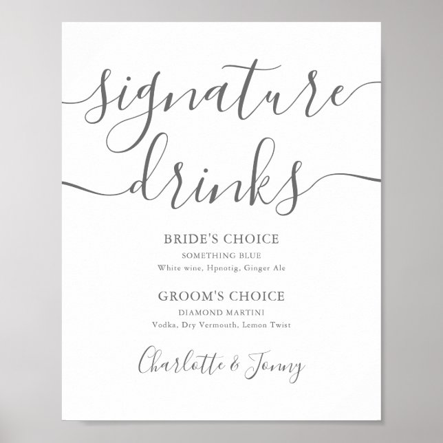Signature Script Signature Drinks Sign (Front)