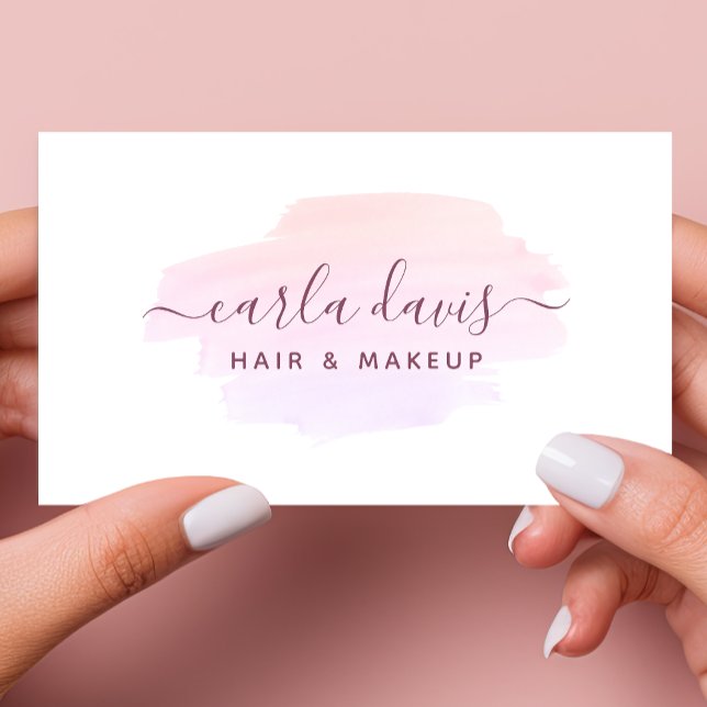Signature Script Simple Watercolor Brushstroke Business Card (Creator Uploaded)