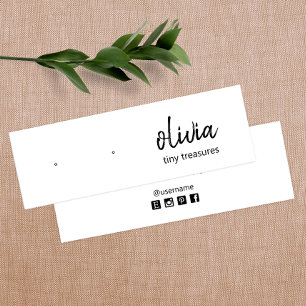 Signature  Script Stud Earring  Display Card