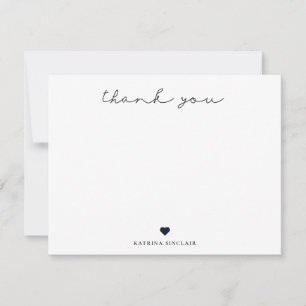 Signature Script Thank You Navy Blue Heart Card