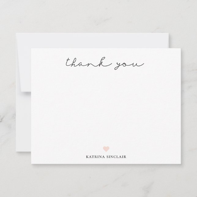 Signature Script Thank You Petal Pink Heart Card (Front)