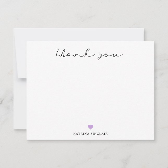 Signature Script Thank You Wisteria Purple Heart Card (Front)