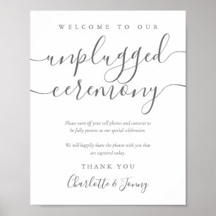 Signature Script Unplugged Ceremony Sign