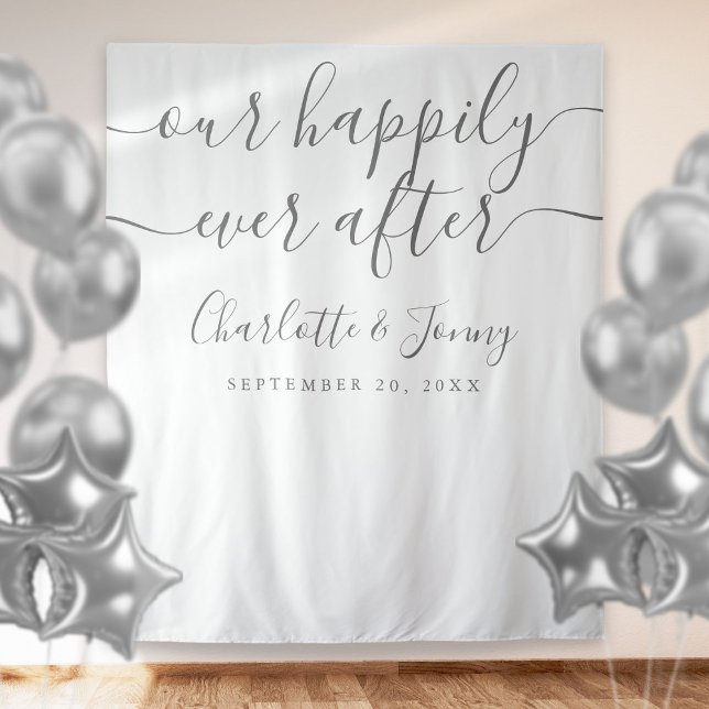Signature Script Wedding Photo Booth Backdrop Tapestry (Signature Script Wedding Photo Booth Backdrop)