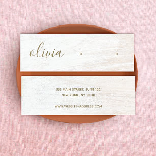 Signature Script White Wood Earring Display Mini B Business Card