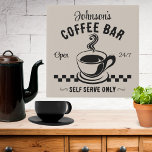 Signature Self Serve Coffee Bar  Faux Canvas Print<br><div class="desc">Introducing the perfect addition to any coffee lover's space - a personalised coffee sign with a monochrome black and mushroom design reminiscent of a classic coffee house sign. This beautifully crafted sign combines style and personalisation to create a unique and inviting atmosphere in your home, office, or coffee shop. Design...</div>