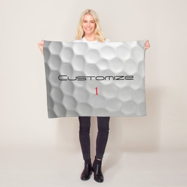 Signature Series 1 Personalised Golf Ball Gifts Fleece Blanket (In Situ)