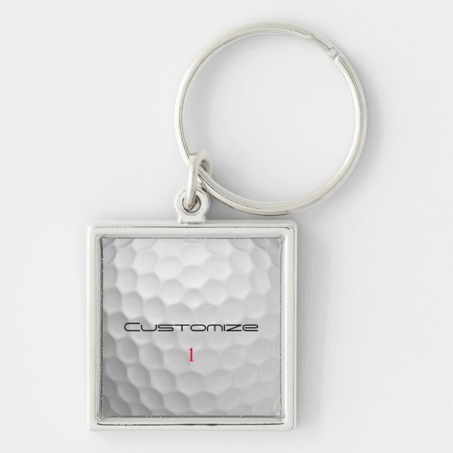 Signature Series 1 Personalised Golf Ball Gifts Key Ring (Front)
