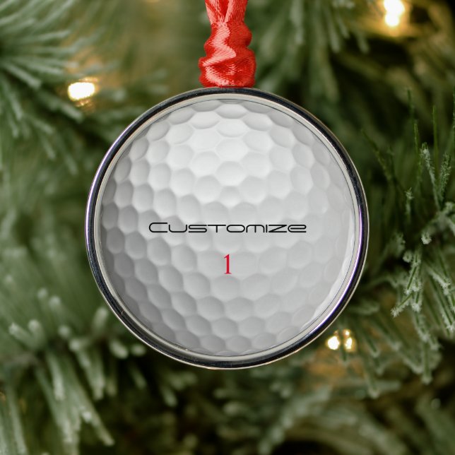 Signature Series 1 Personalised Golf Ball Gifts Metal Ornament (Tree)