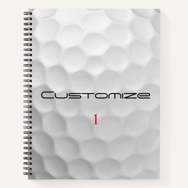 Signature Series 1 Personalised Golf Ball Gifts Notebook (Front)