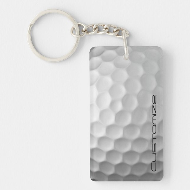 Signature Series Personalised Golf Ball Gifts Key Ring (Front)