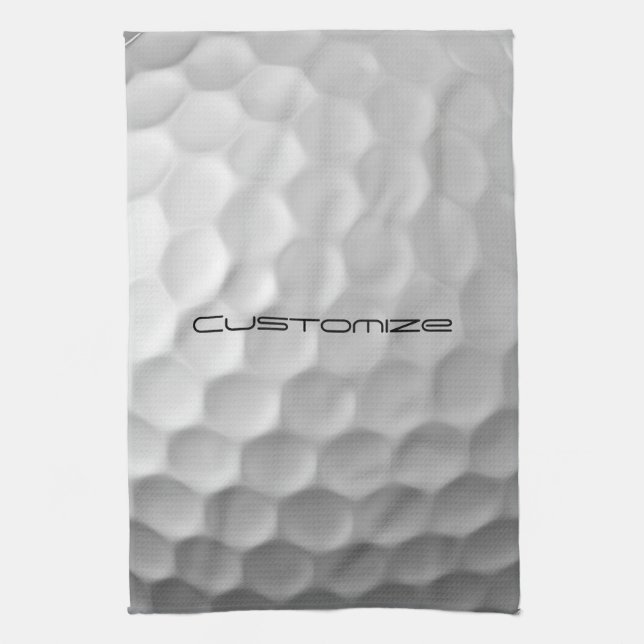 Signature Series Personalised Golf Ball Gifts Tea Towel (Vertical)