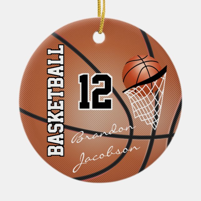 Signature Star Basketball Player Ceramic Tree Decoration (Front)