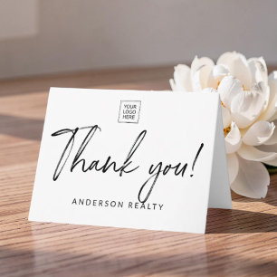 Signature Style Custom Logo Minimalist Business Thank You Card