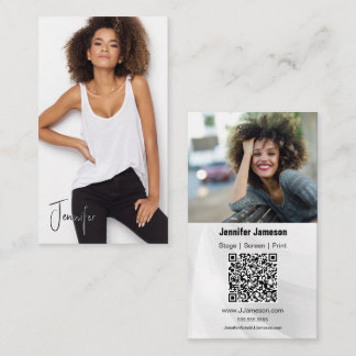 Signature Talent Business Card | 2 Photos QR Code