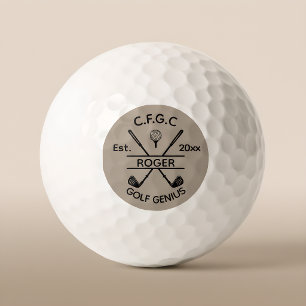 Signature Taupe Cross Club Name Golf Balls