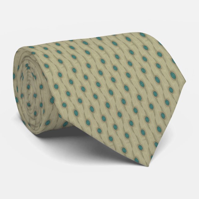 Signature Turquoise Macro Dots Pattern Necktie (Rolled)