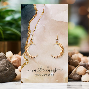 Signature Watercolor Pink Black Jewellery Display Business Card