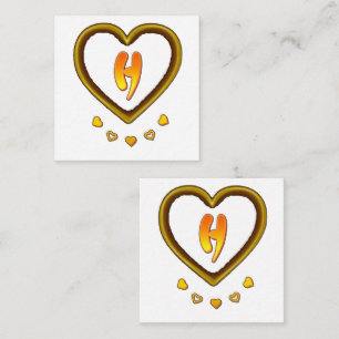 signature with the letter h, card