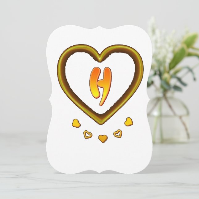 signature with the letter h, invitation (Standing Front)