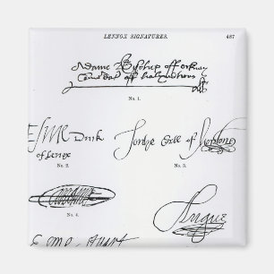 Signatures of 16th and 17th century magnet