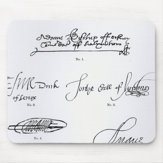 Signatures of 16th and 17th century mouse pad (Front)