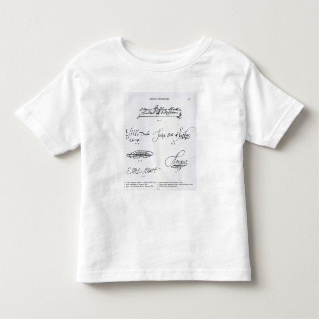 Signatures of 16th and 17th century toddler T-Shirt (Front)