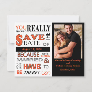 Signboard Save The Date (Tangerine) Announcement