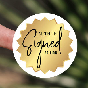 Signed By Author Edition Book Launch Gold Badge Classic Round Sticker