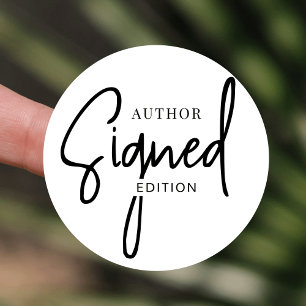 Signed By Author Edition Book Launch Minimalist Classic Round Sticker
