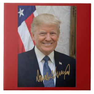 SIGNED BY PRESIDENT TRUMP TILE