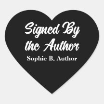 Signed by the Author Black Heart Sticker