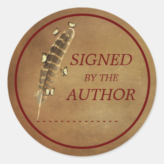 Signed by the Author - Book Plate Classic Round St Sticker