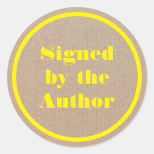 Signed by the author Kraft Classic Round Sticker