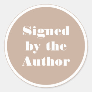 Signed by the author minimal simple classic round sticker