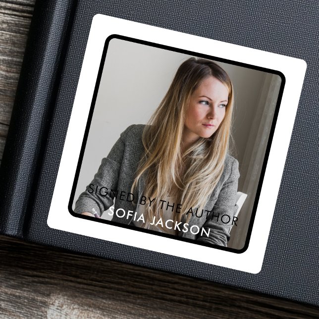 Signed By The Writer Author l Library Bookplate Square Sticker (Creator Uploaded)