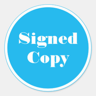 Signed copy author book signing classic round sticker