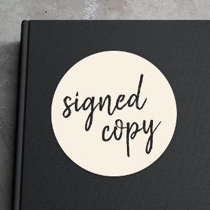 Signed Copy   Author Ivory Cream Book Signing Classic Round Sticker