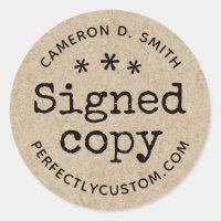 Signed copy author name url book signing Kraft