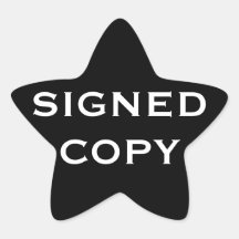 SIGNED COPY  Book Sticker Star Shaped