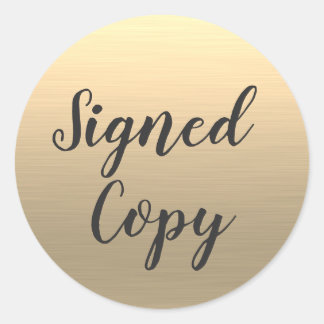 Signed Copy Gold Writer Classic Round Sticker