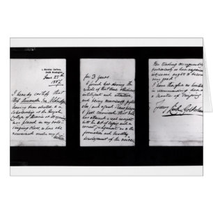 Signed letter, 1887 (pen and ink on paper) (b/w ph