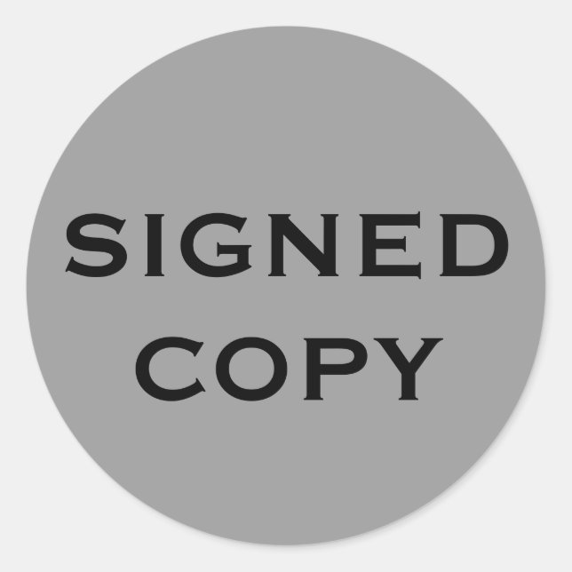 SIGNEDCOPY CLASSIC ROUND STICKER (Front)