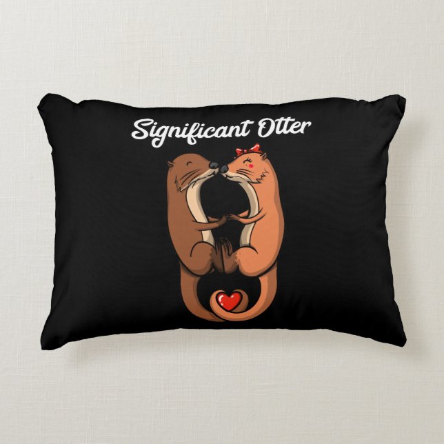 Significant Otter Cute Animals Couple Joke Decorative Cushion (Front)