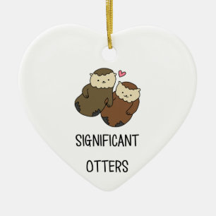 SIGNIFICANT OTTERS couple's shirts, accessories Ceramic Ornament