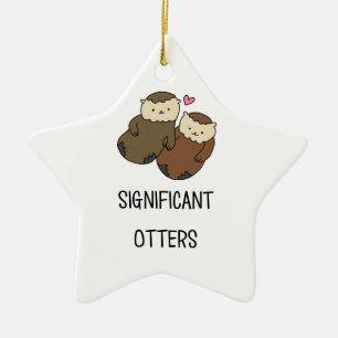 SIGNIFICANT OTTERS couple's shirts, accessories Ceramic Tree Decoration
