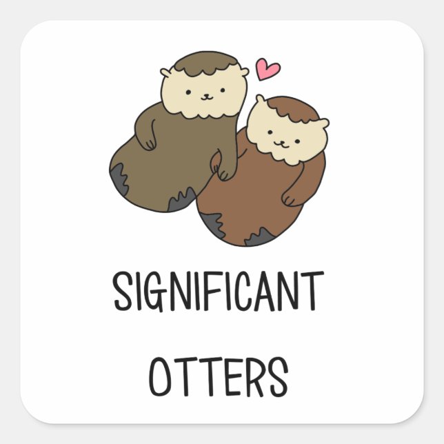 SIGNIFICANT OTTERS couple's shirts, accessories Square Sticker (Front)